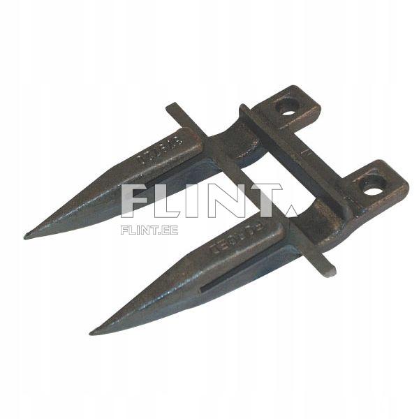 The product features two sharp spikes connected by a horizontal bridge. Each spike has a mounting hole.
