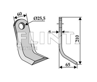 Y-blade (210x60x8; hole 25,5mm) Maschio T40005142