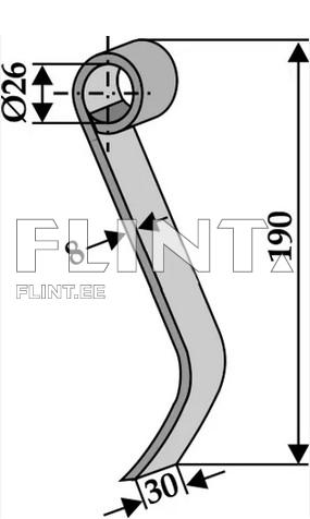 Flail (190x30x8; hole 26mm) Maschio T40005143R