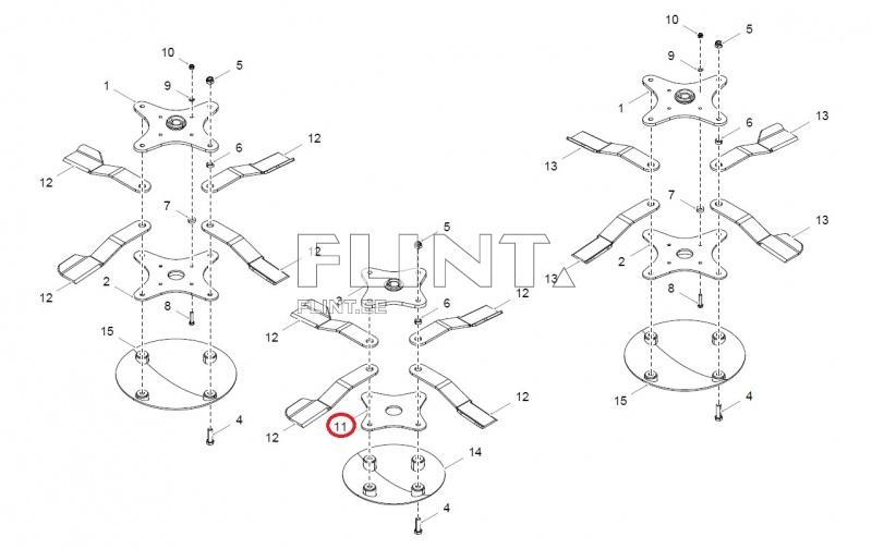 Blade bracket (middle) Bednar 00051419