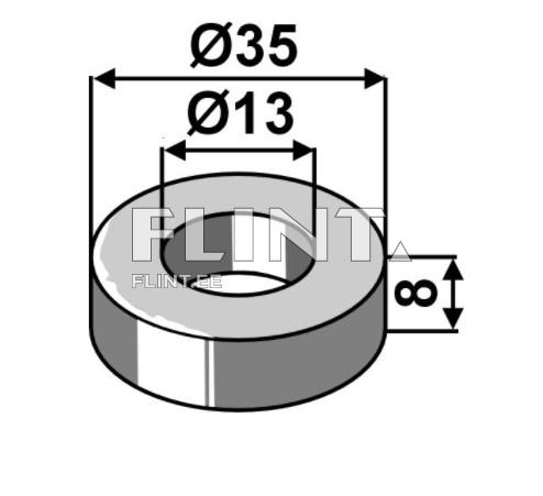 Kujund on silindriline plaat, mille läbimõõt on 35 mm ja keskava läbimõõt 13 mm. Paksus on 8 mm.