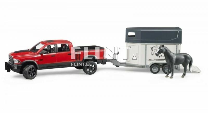 Dodge RAM 2500 (40x17x15cm) + horse trailer and 1 horse (34x14x18,5cm) Bruder