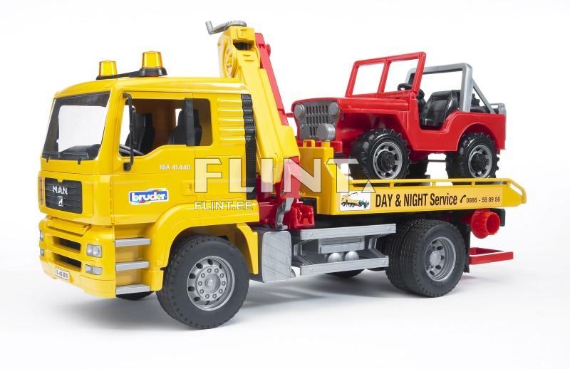 Breakdown truck MAN TGA (49,5x18,5x25,5cm) + Jeep Bruder