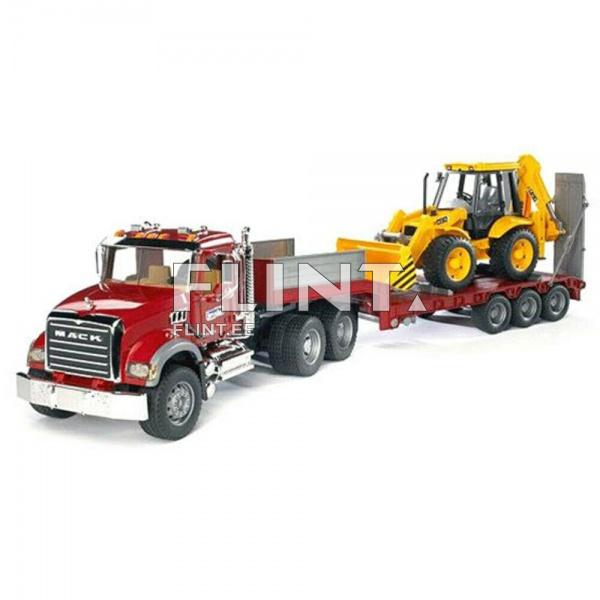 Lorry MACK Granite (93,5x18,5x26,5cm) + loader JCB 4CX (52x16x18,5cm) Bruder