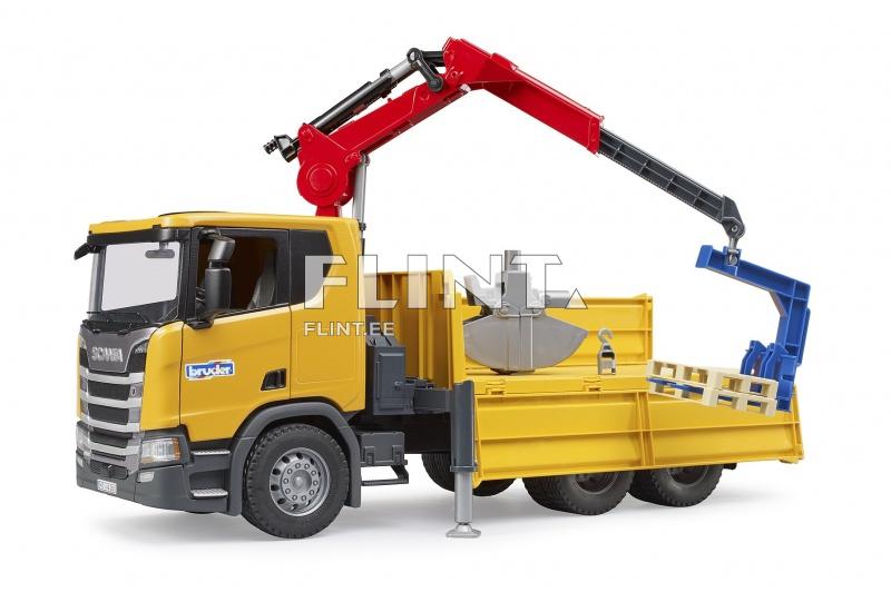 Construction site truck with crane Scania Super 560R (57,5x18,5x28cm) Bruder