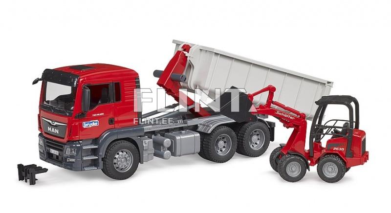 Multilift lorry MAN TGS (54,5x18,5x21,3cm) + Schäffer loader Bruder