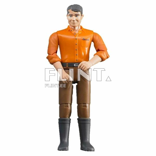 Kujutis näitab mehefiguuri, kes kannab oranži särki ja pruunisid pükse. Tal on hallid juuksed ja naeratus näol. Jalanõudeks on tal mustad saapad.