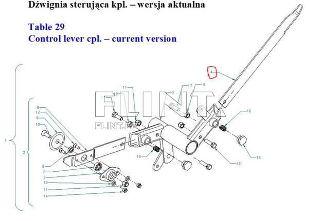 Long control lever Simpa PS 1221