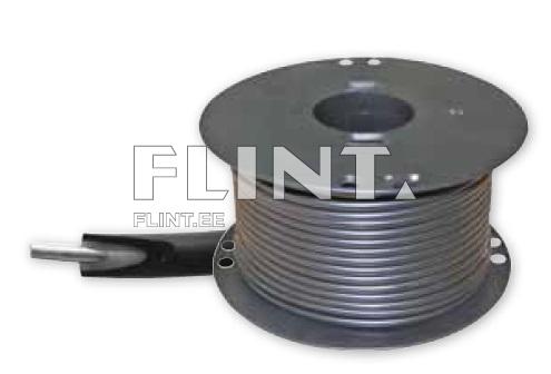 The product is a black spool with coiled wire and a central hole. A flexible conical wire is attached to the side of the spool.