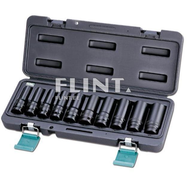 Impact socket set 1/2" set 10-24mm