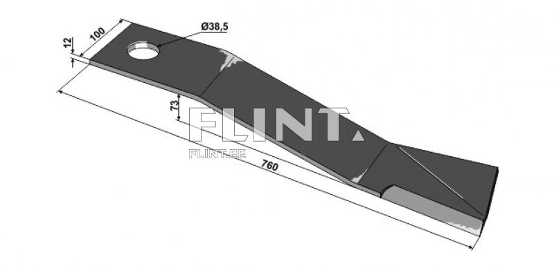 Rotary cutter blade McConnel 764678 (760x100x12; hole 38,5mm) right SR20