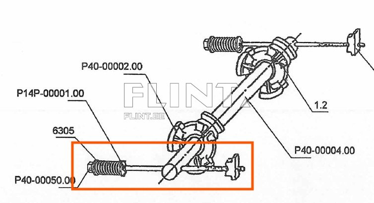 Pingutuspolt M18x510 (vedruga, mutriga) PTU-17D
