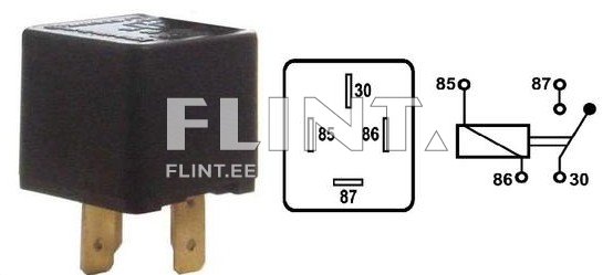 Relee 12V 30A 4 klemmi