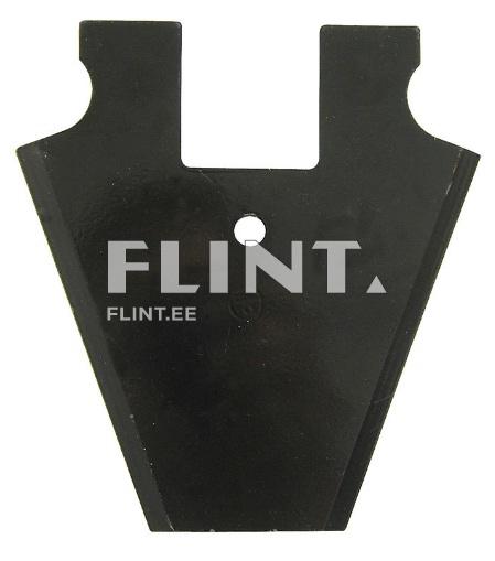 The product is a cutting blade made of black plastic, featuring a circular hole in the lower section.