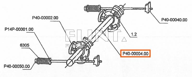 Driven shaft PTU-17 (P40-00004.00) 17t